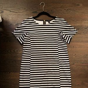 Jcrew Black & White Stripped Dress